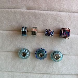 Chamilia Assorted *Lot of 7*  Pandora compatible Crystal and Murano Glass Beads